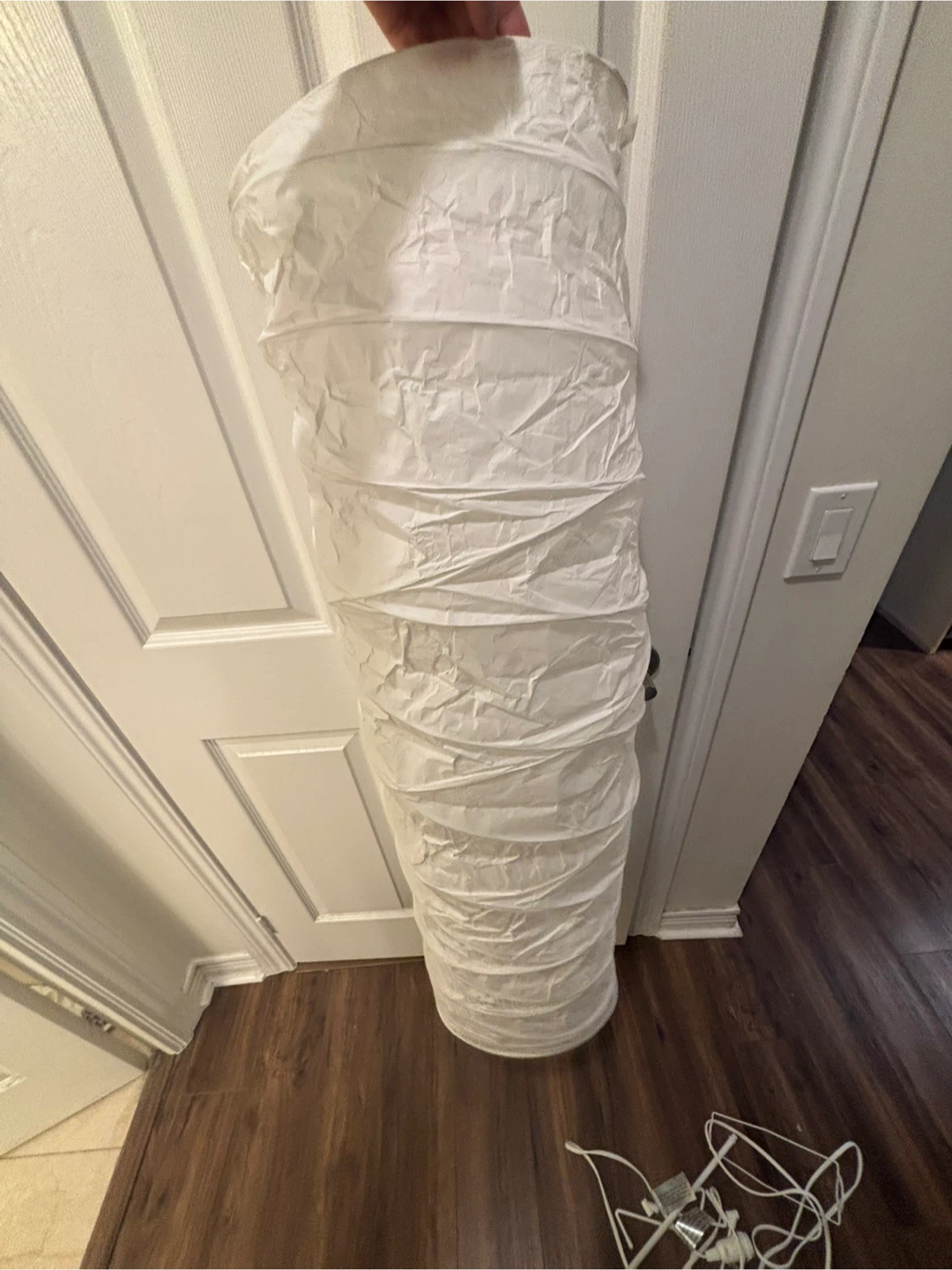 White Accordion Style Floor Lamp Shade