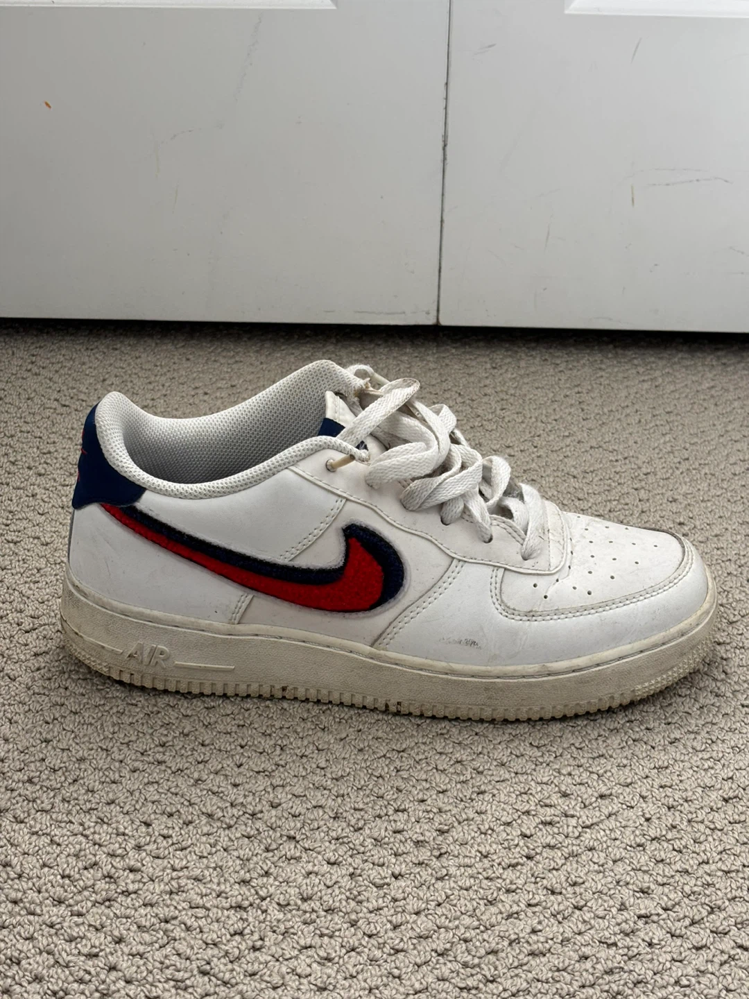 Nike Air Force 1 White Blue Red Sneakers - photo 2