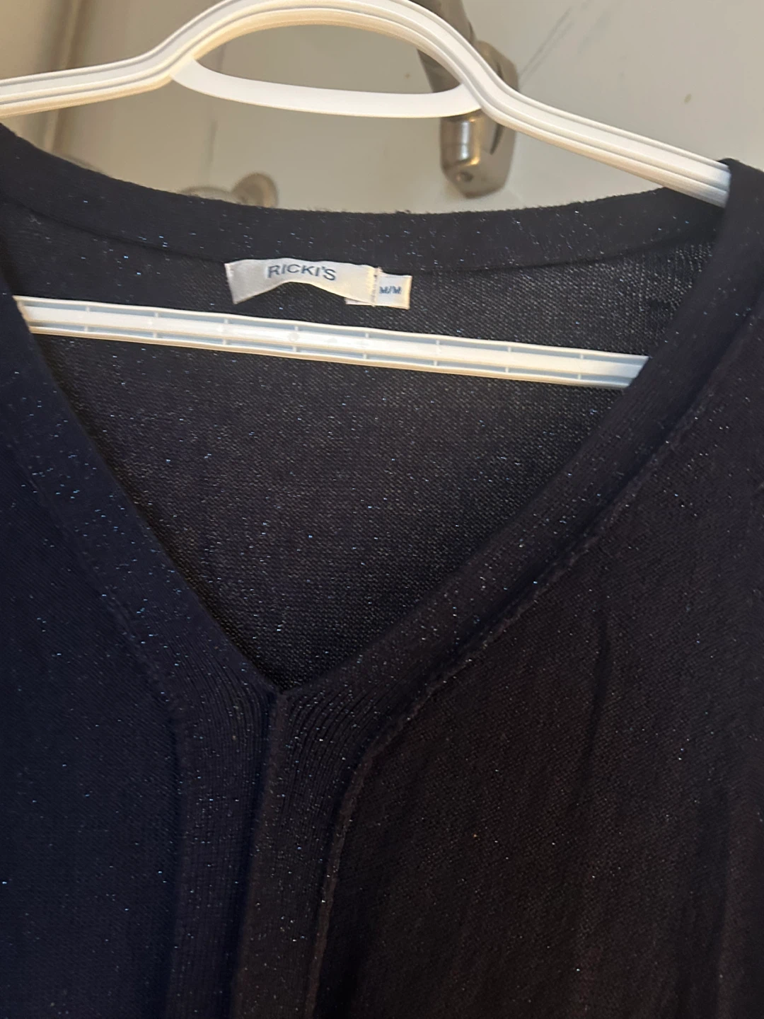 RICKI'S Navy Blue Long Sleeve V-Neck Sweater Dress - photo 2