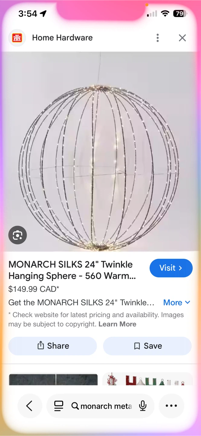 MONARCH SILKS 24" Twinkle Hanging Sphere - Warm White - photo 3