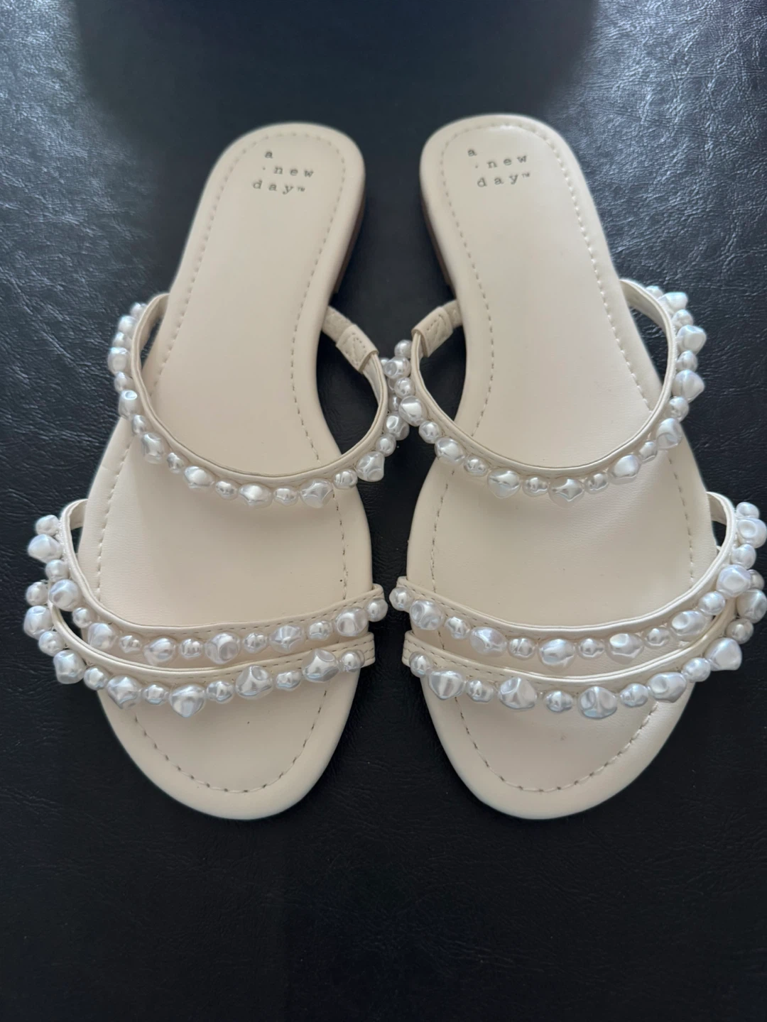 A New Day 2 pairs Women's Flat Sandals - White & Pearl - photo 2