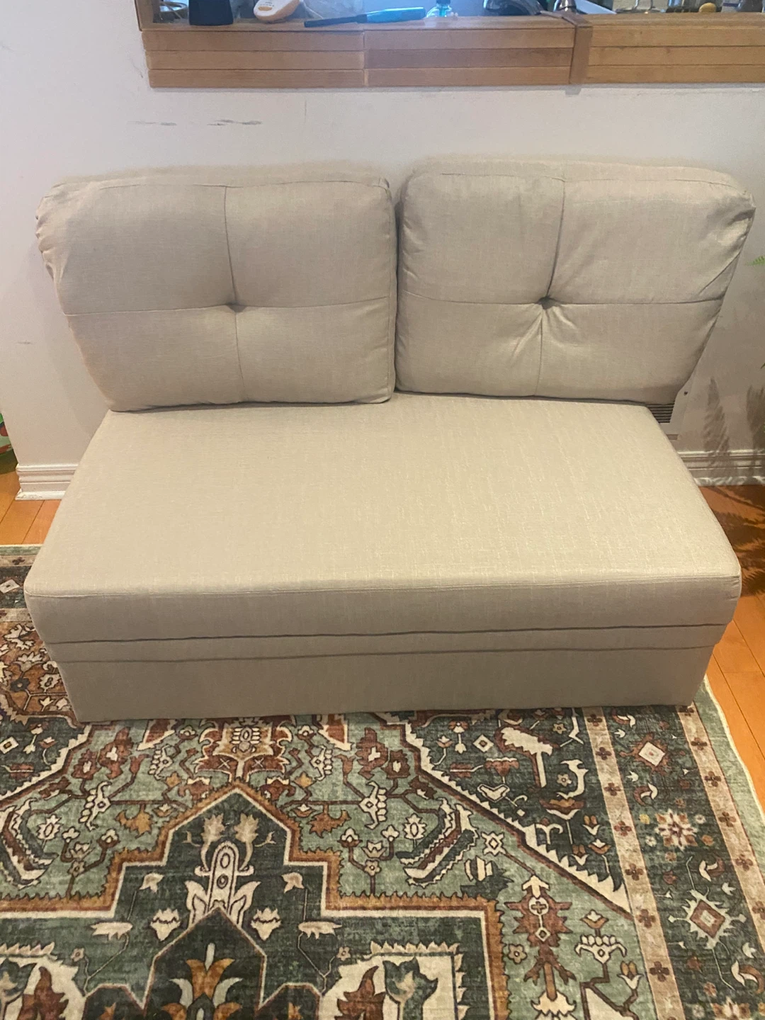 Beige Loveseat Sofa Bed - photo 4