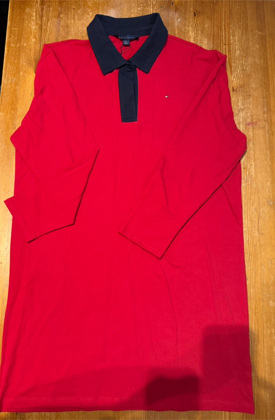 Tommy Hilfiger Men's Long Sleeve Polo Shirt Red Navy L - photo 2