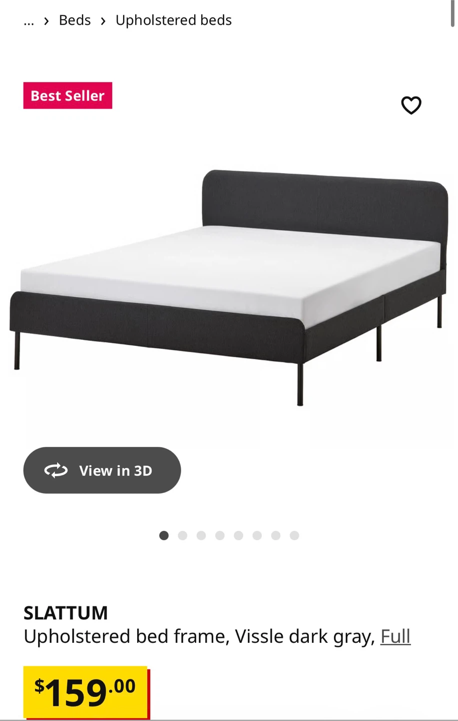 IKEA SLATTUM Full Size Upholstered Bed Frame - photo 2