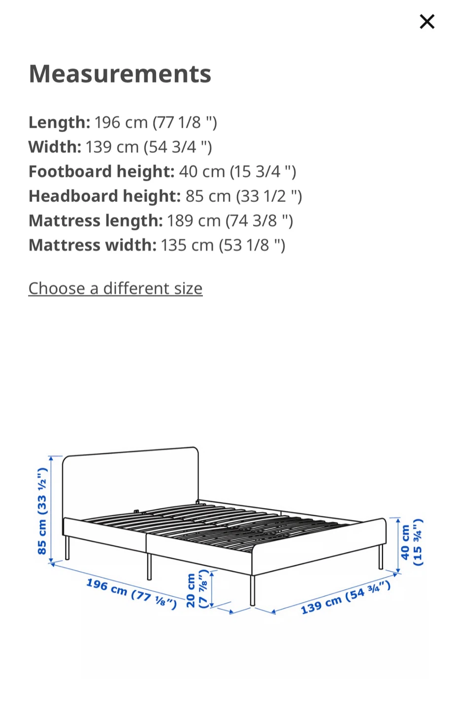 IKEA SLATTUM Full Size Upholstered Bed Frame - photo 3