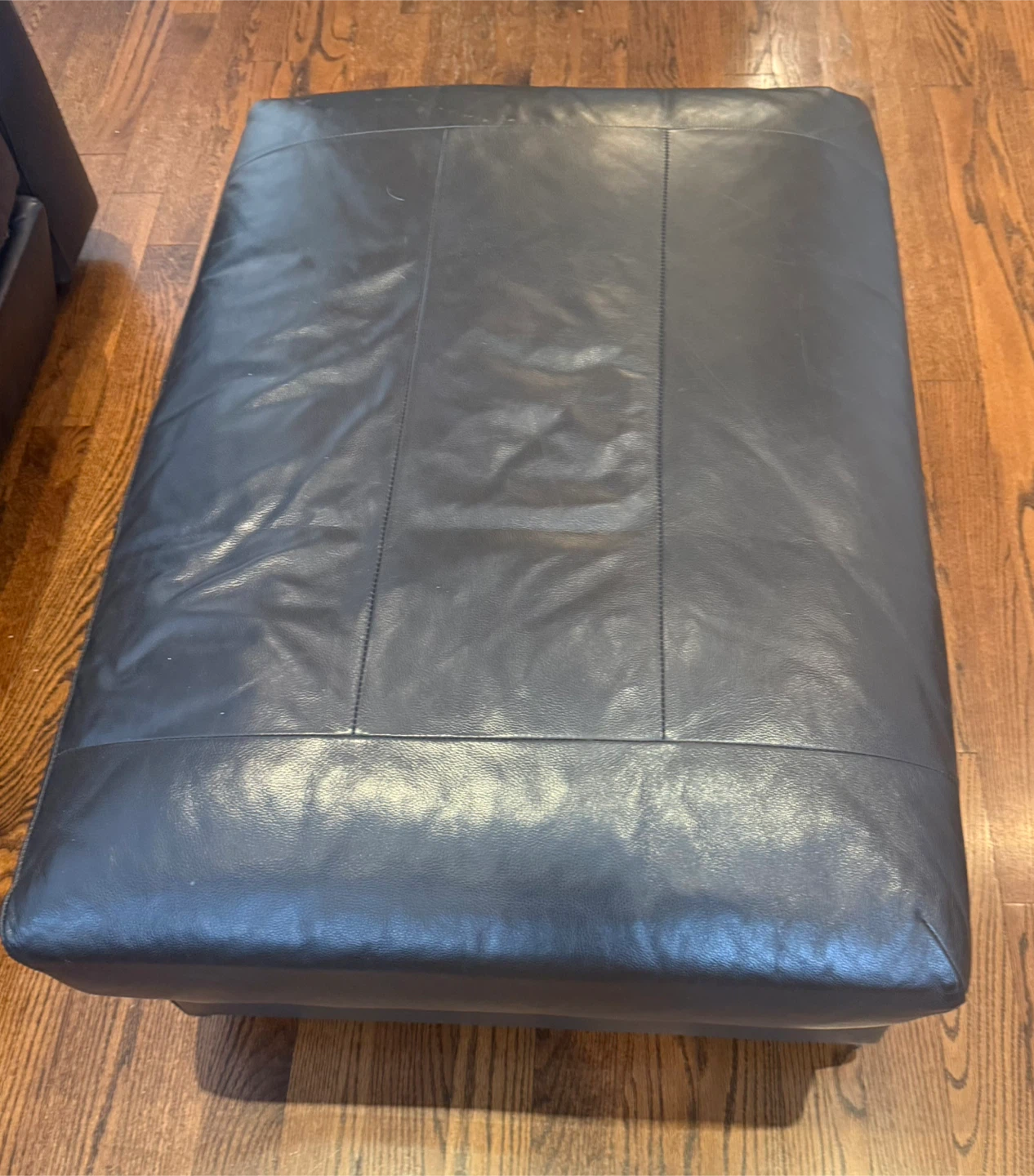 Dark Brown  Leather Storage Ottoman - photo 3