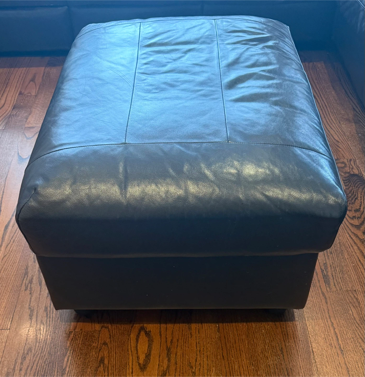 Dark Brown  Leather Storage Ottoman - photo 2