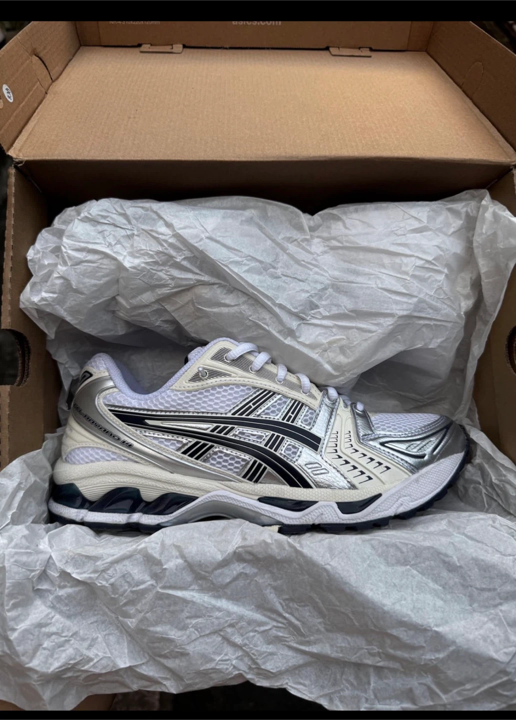 ASICS GEL-KAYANO 14 Men's Running Shoes White/Silver