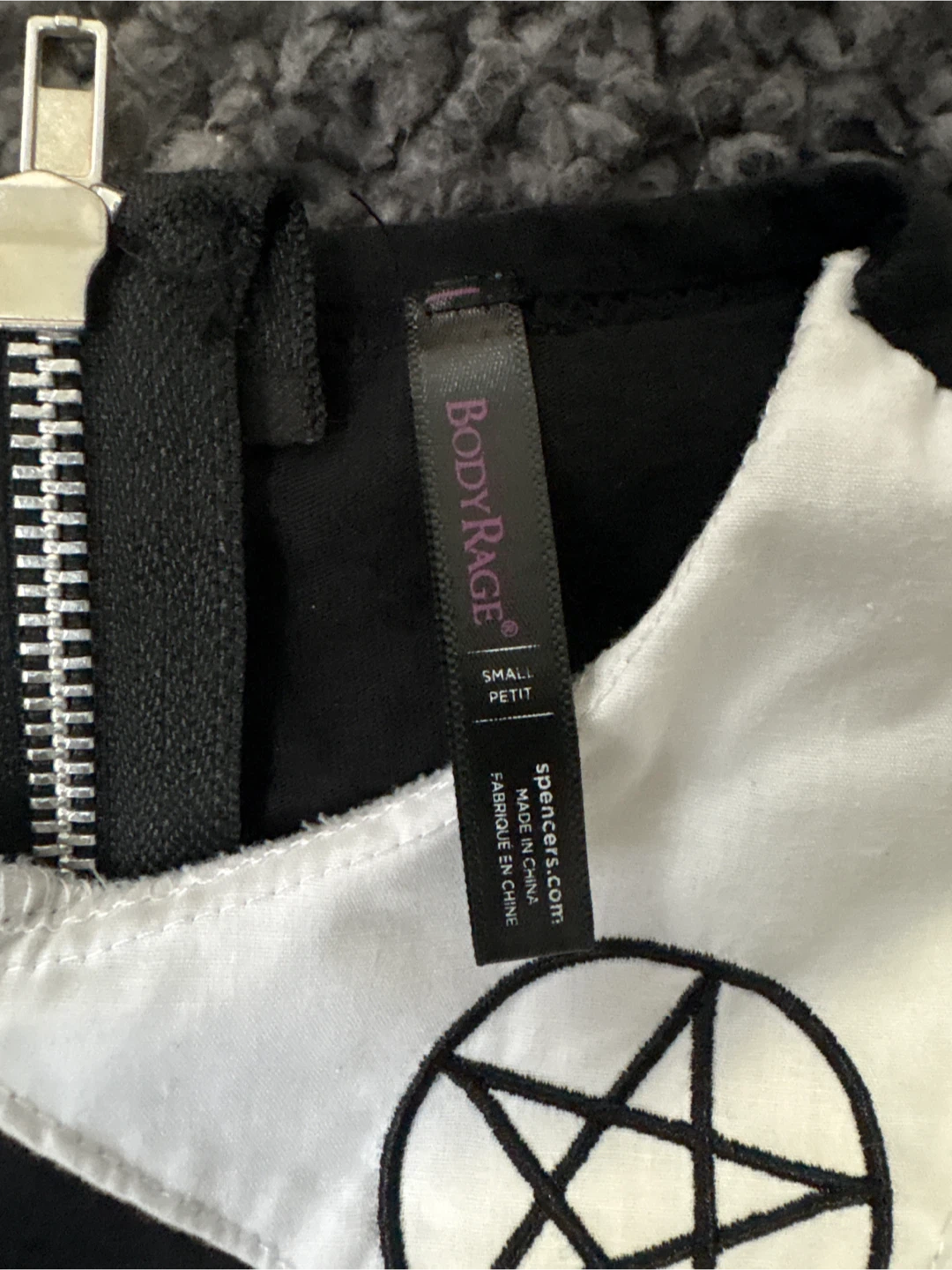 Pentagram Crop Top with Back Zipper - Small - photo 4