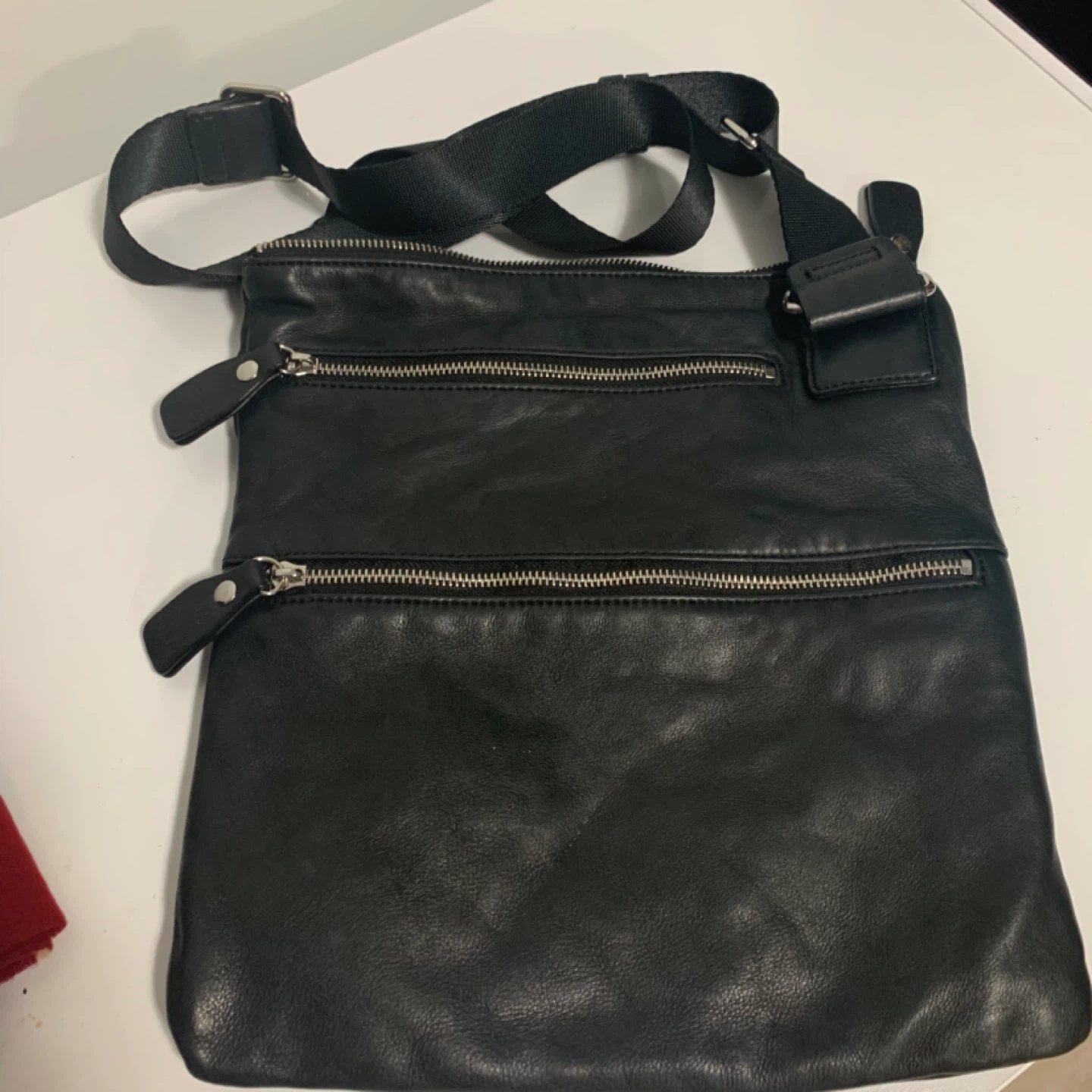 Black Leather Crossbody Bag