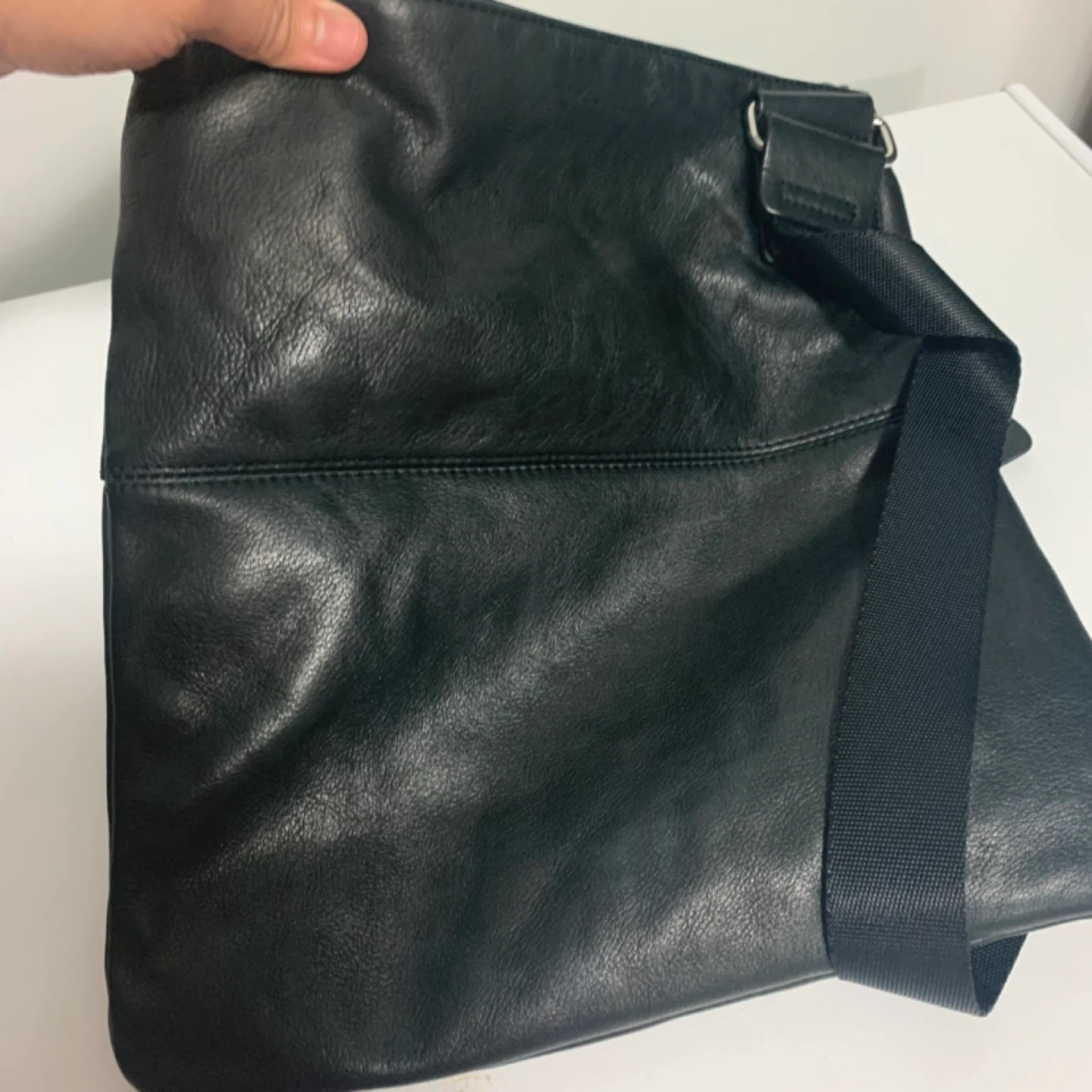 Black Leather Crossbody Bag - photo 3