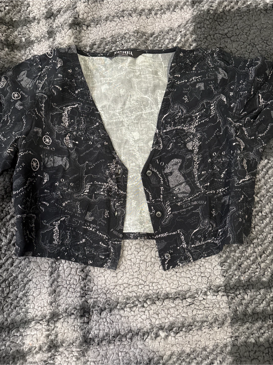 Crop Top w/ Fantasy Map Design - Size 4 - photo 5