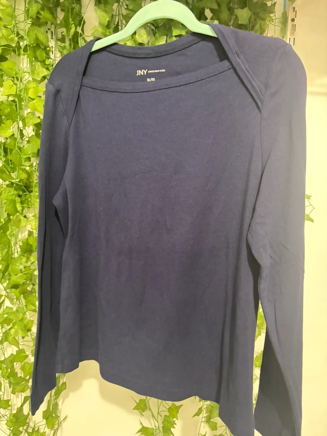 JNY Jones New York Navy Long Sleeve Top XL