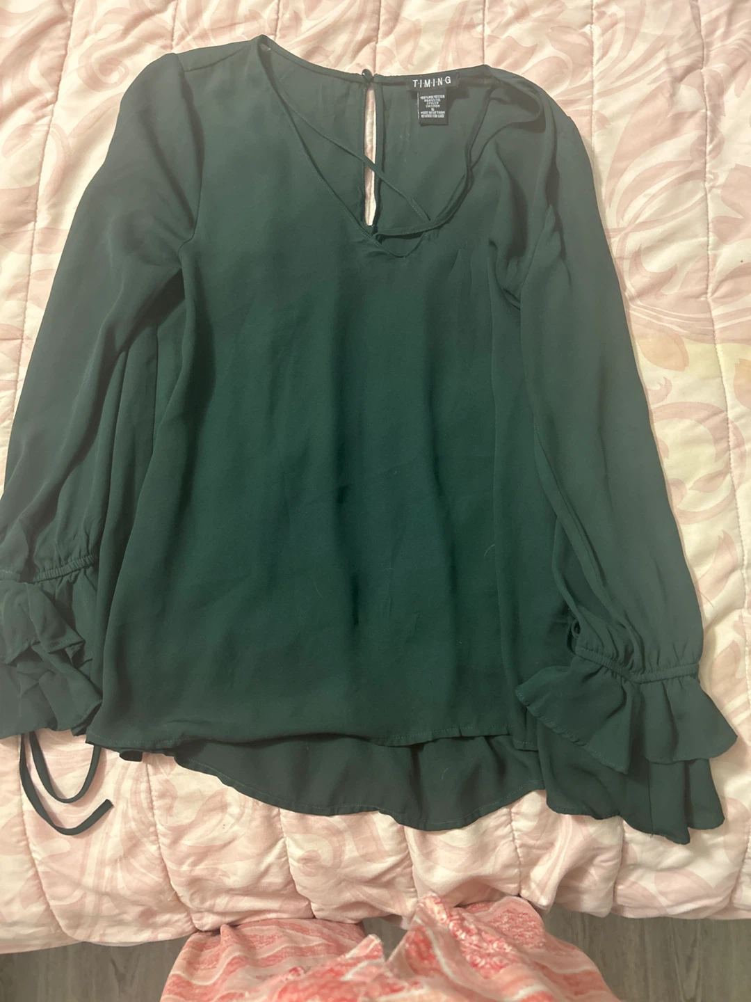 Timing Green Long Sleeve Blouse - photo 2