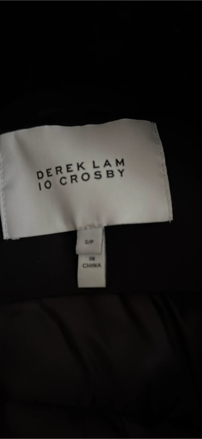 Derek Lam 10 Crosby Black Puffer Coat with Fur Collar - Size S/P