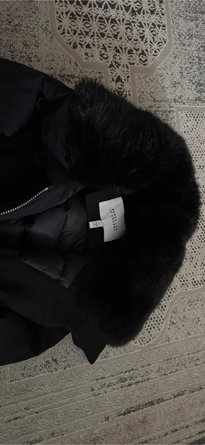 Derek Lam 10 Crosby Black Puffer Coat with Fur Collar - Size S/P - photo 3