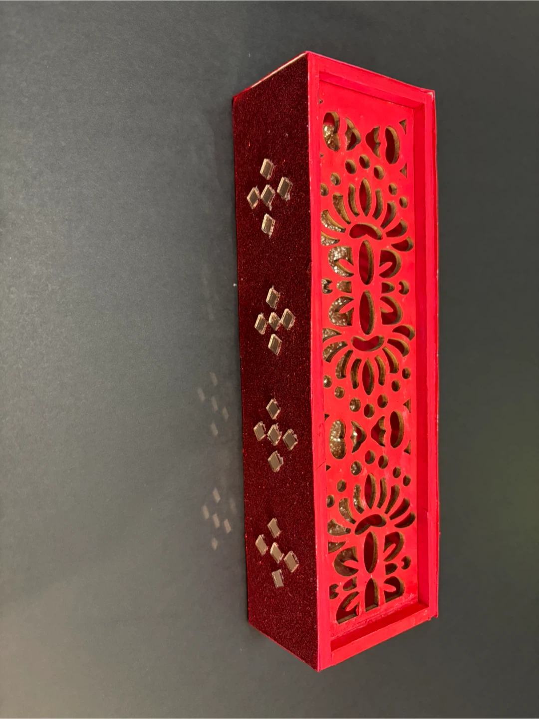 Red Decorative Wooden Box with Glitter Lining - photo 4