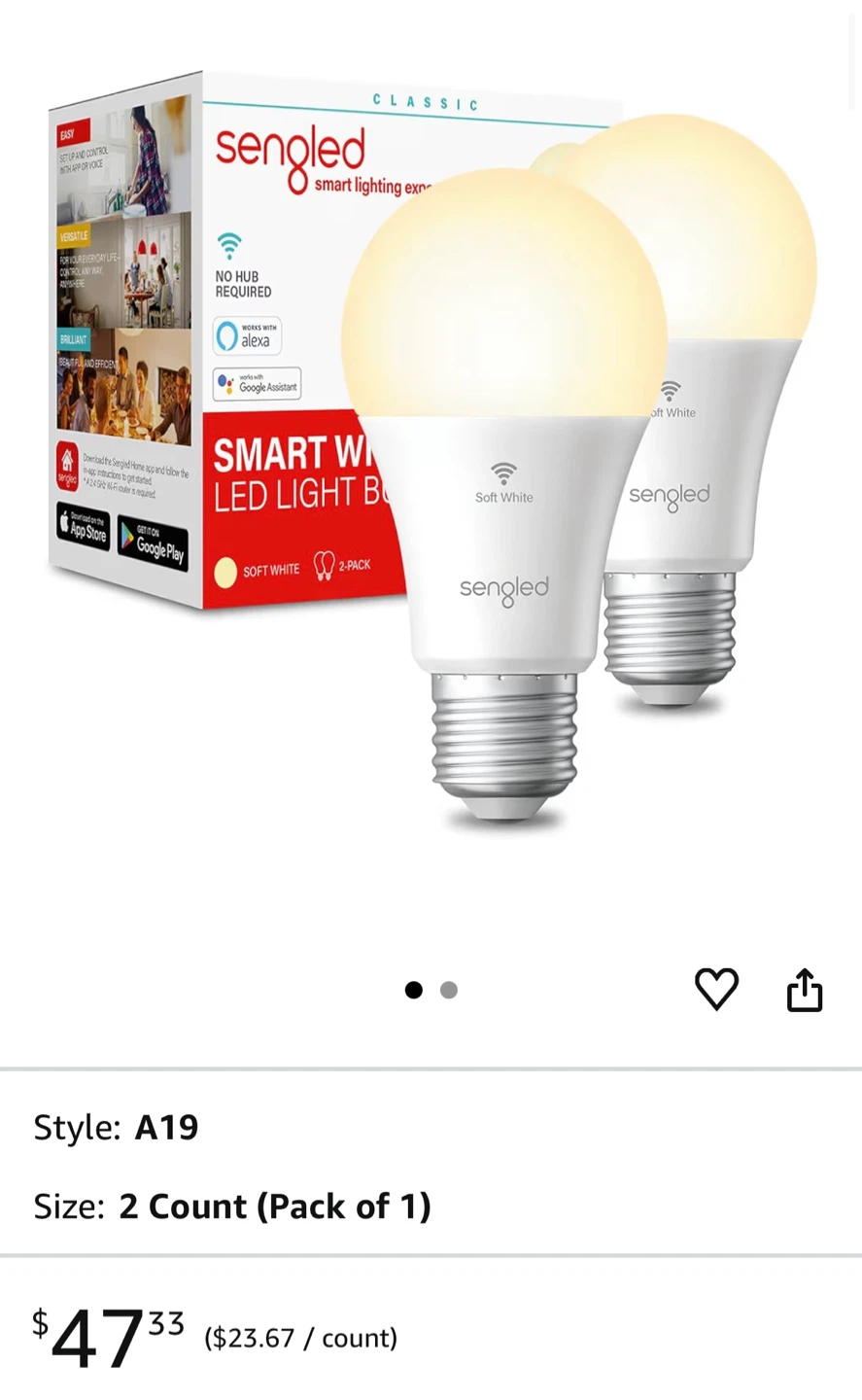 Sengled Alexa/Google Smart WiFi Light Bulbs - photo 2