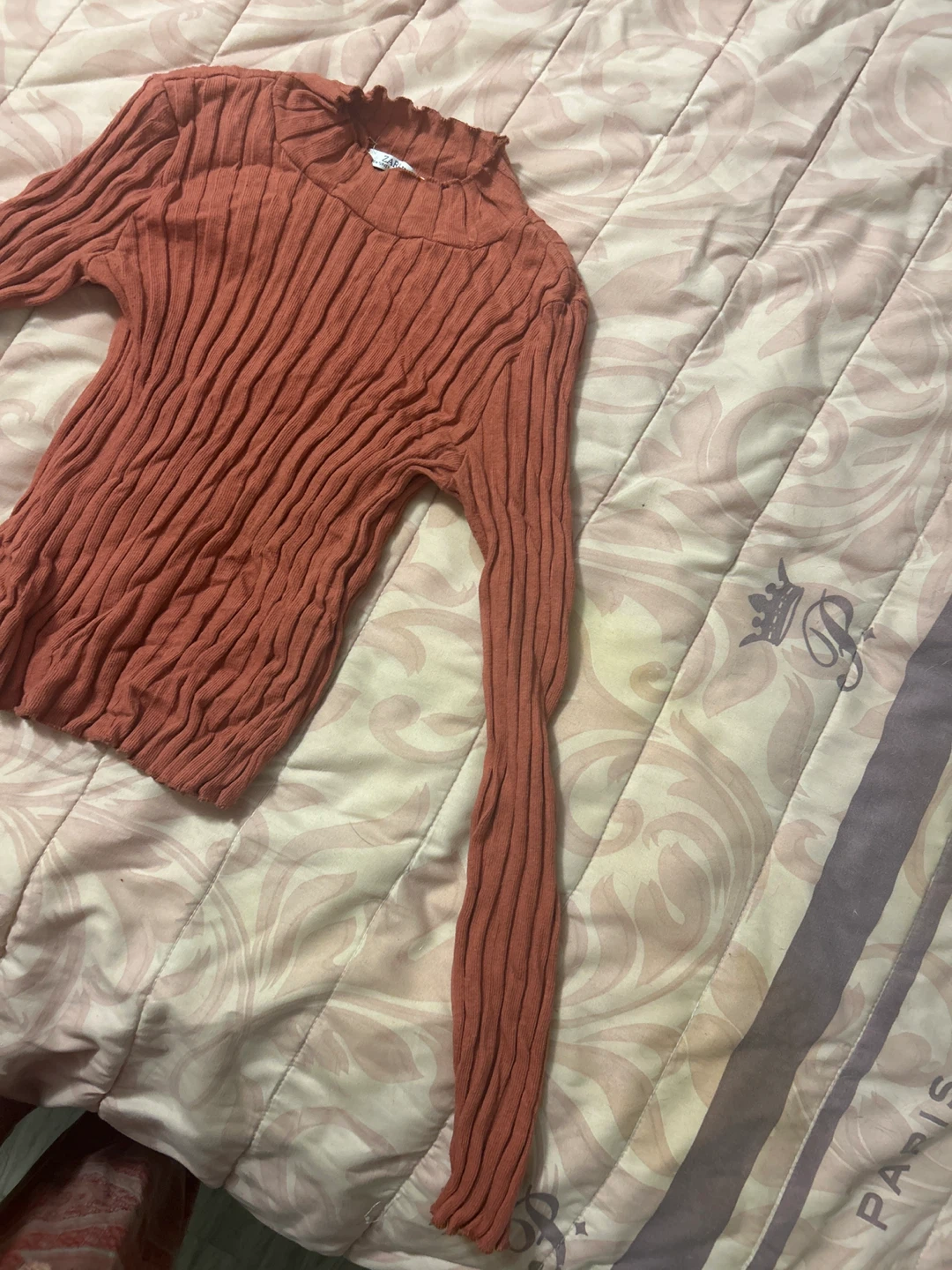 Ribbed Mock Neck Long Sleeve Top - photo 2