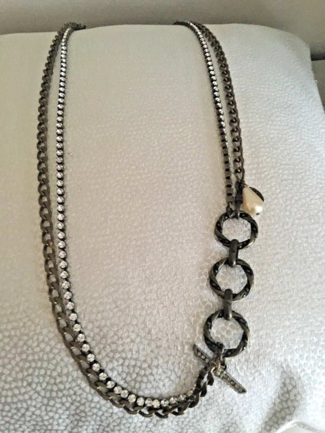 Lanvin Double Strand Necklace with Pearls and Crystals - photo 5