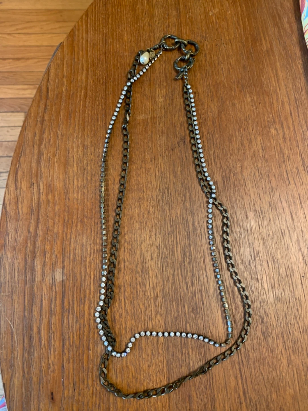 Lanvin Double Strand Necklace with Pearls and Crystals
