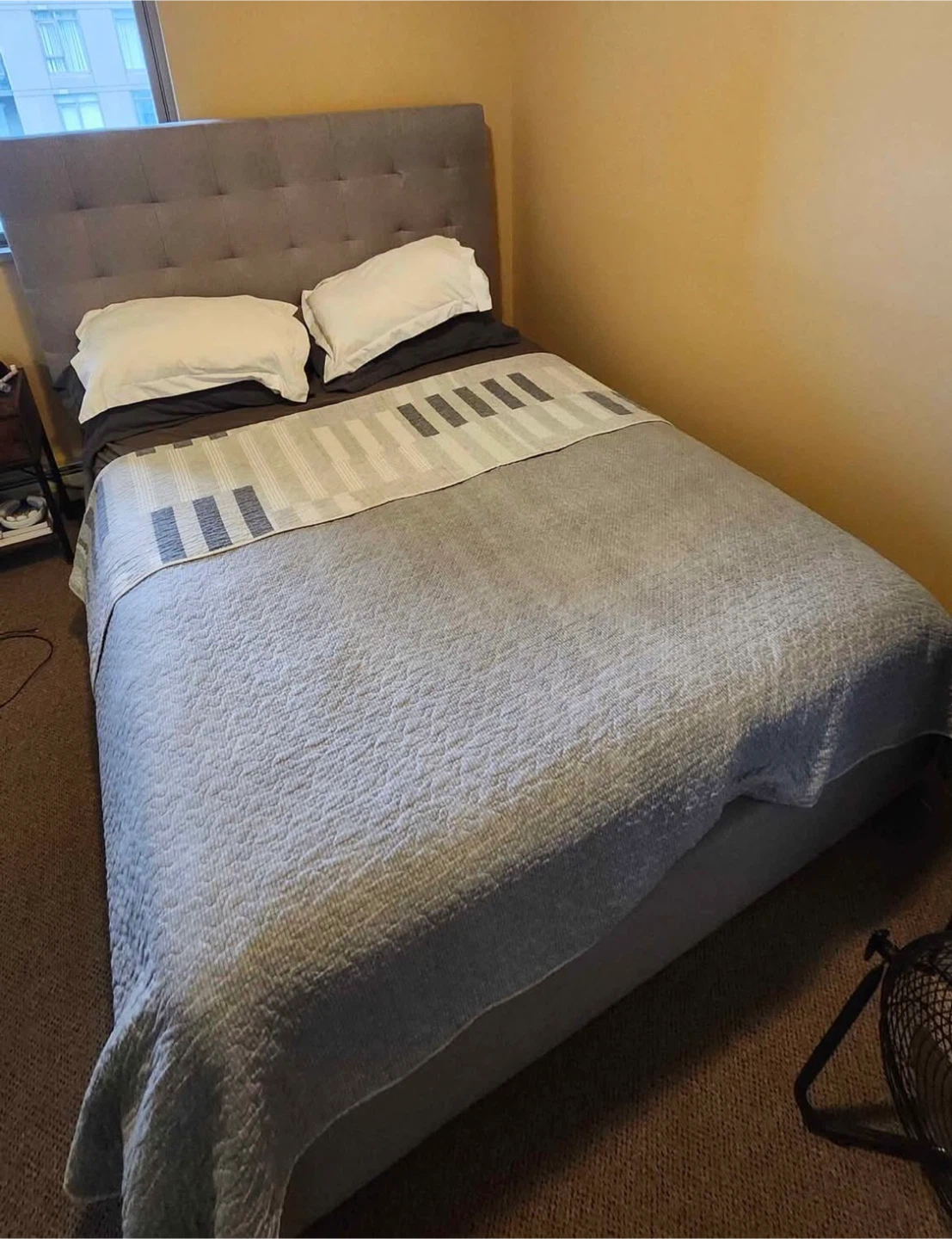 Storage Bed Frame with Grey Upholstery - photo 2