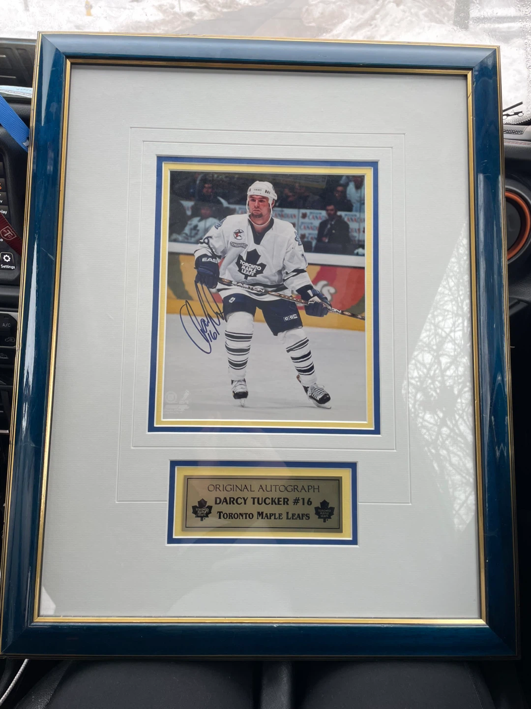 Framed Autographed Darcy Tucker #16 Toronto Maple Leafs Photo