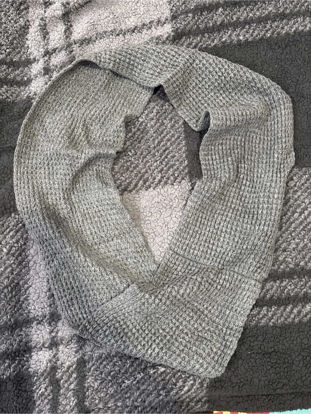 Knitted Grey Infinity Scarf