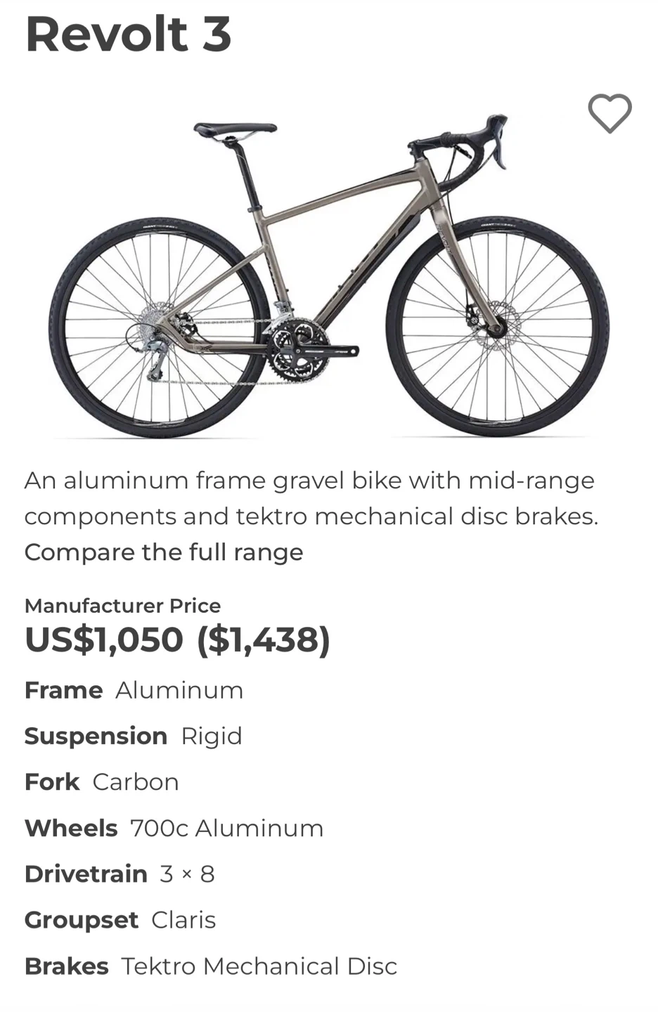 Giant Revolt 3 Gravel Bike