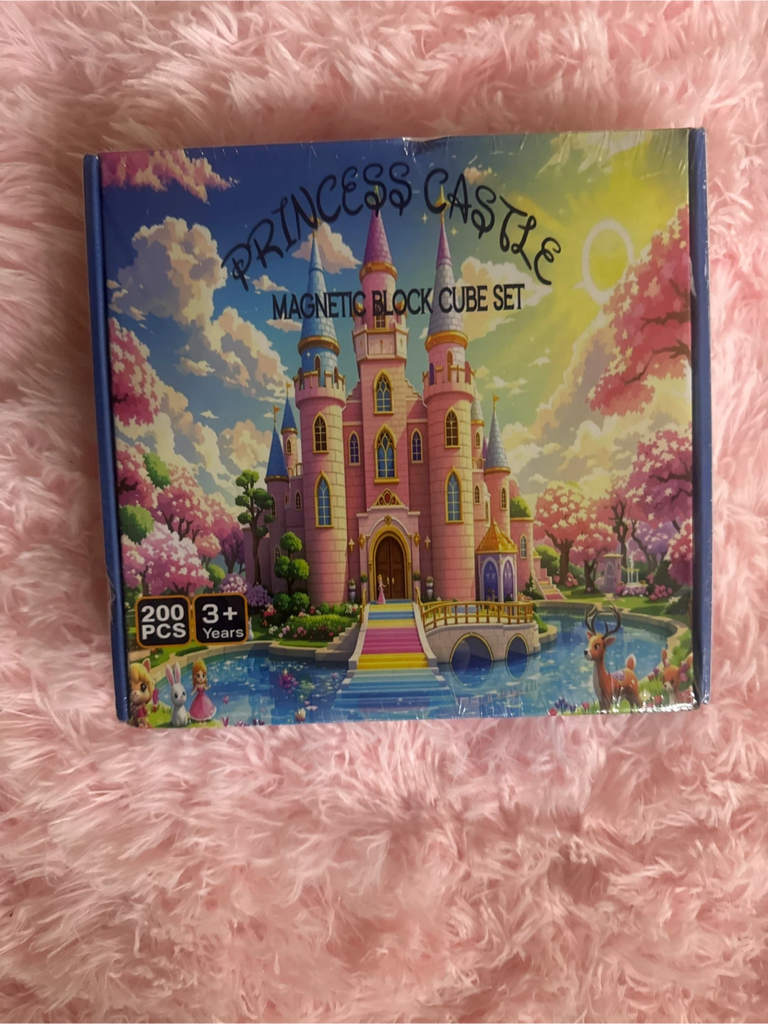 PINKCAT Princess Castle Magnetic Building Cubes 200 PCS