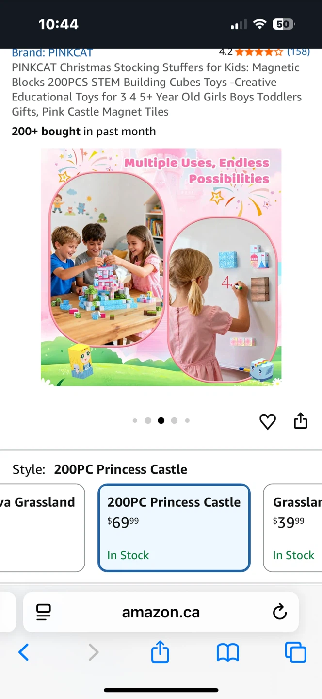 PINKCAT Princess Castle Magnetic Building Cubes 200 PCS - photo 4