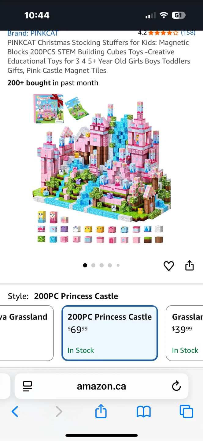 PINKCAT Princess Castle Magnetic Building Cubes 200 PCS - photo 3