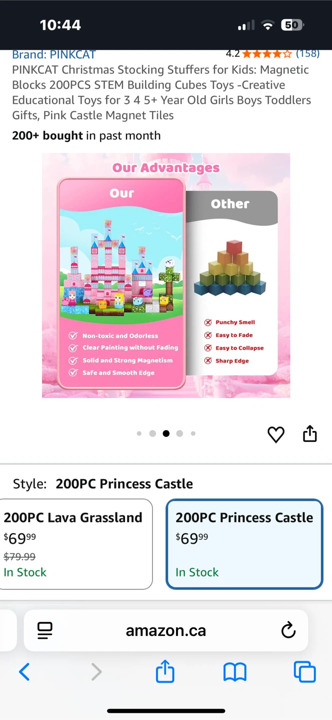 PINKCAT Princess Castle Magnetic Building Cubes 200 PCS - photo 5
