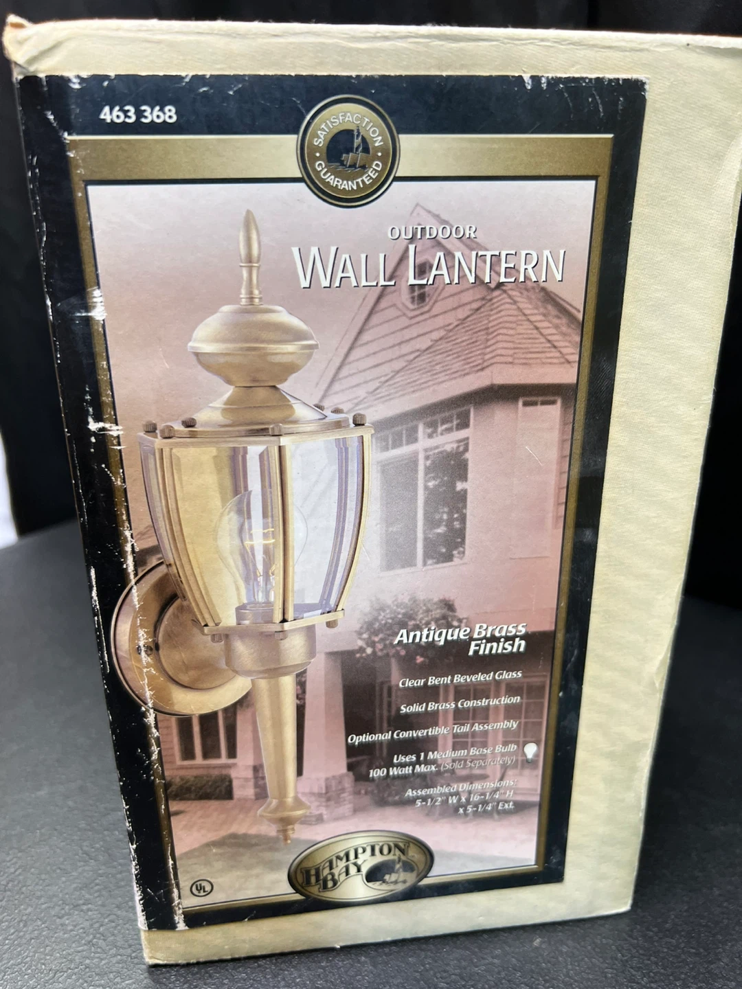 Hampton Bay Outdoor Wall Lantern - Antique Brass Finish