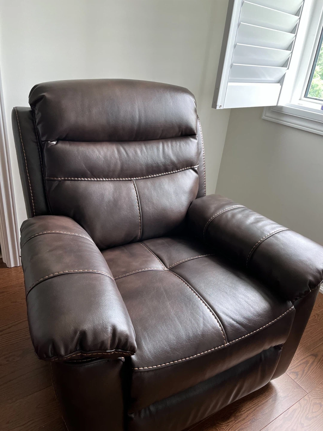 Brown Faux Leather Recliner Chair - photo 2