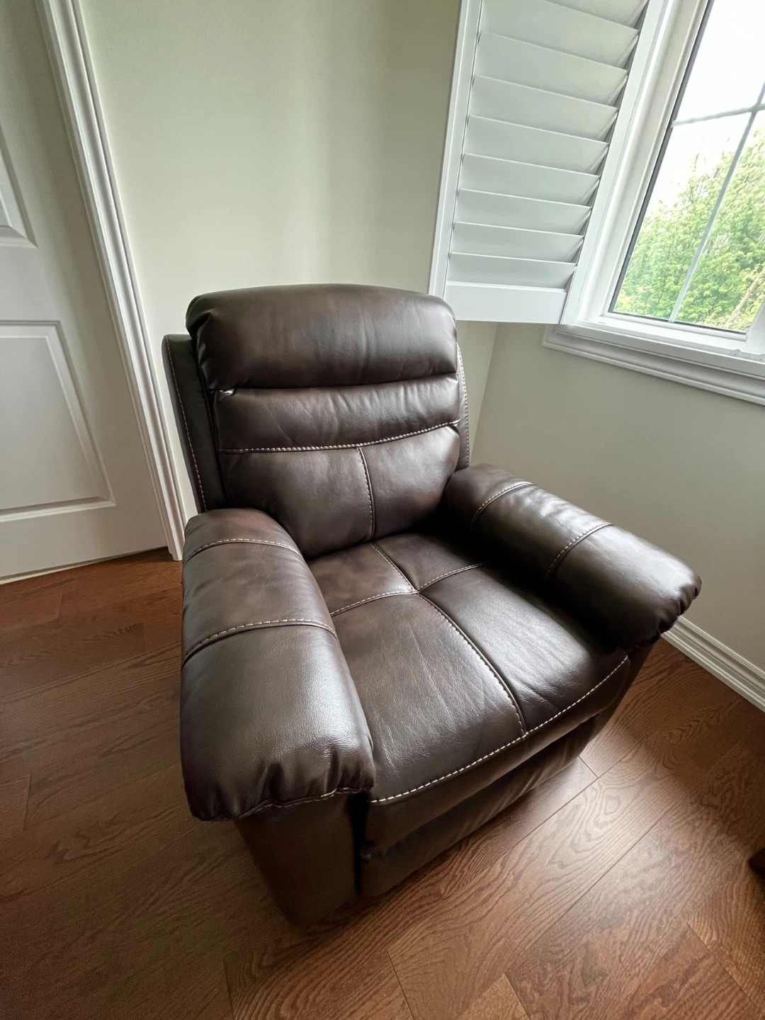 Brown Faux Leather Recliner Chair