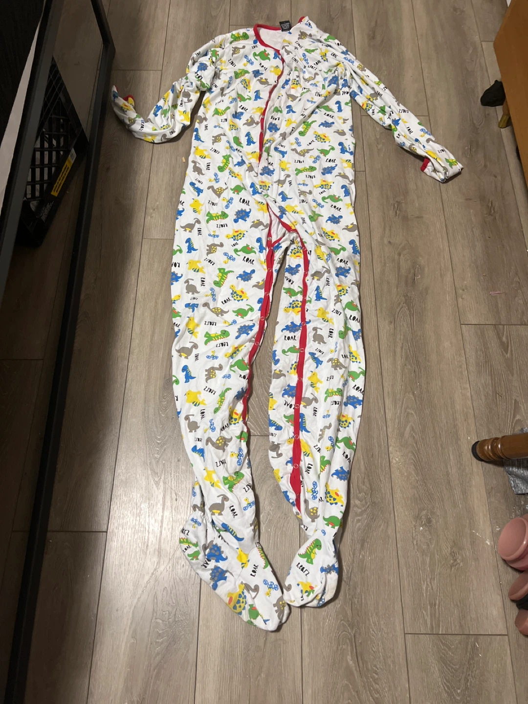 Adult baby four onesie with attached bootees
