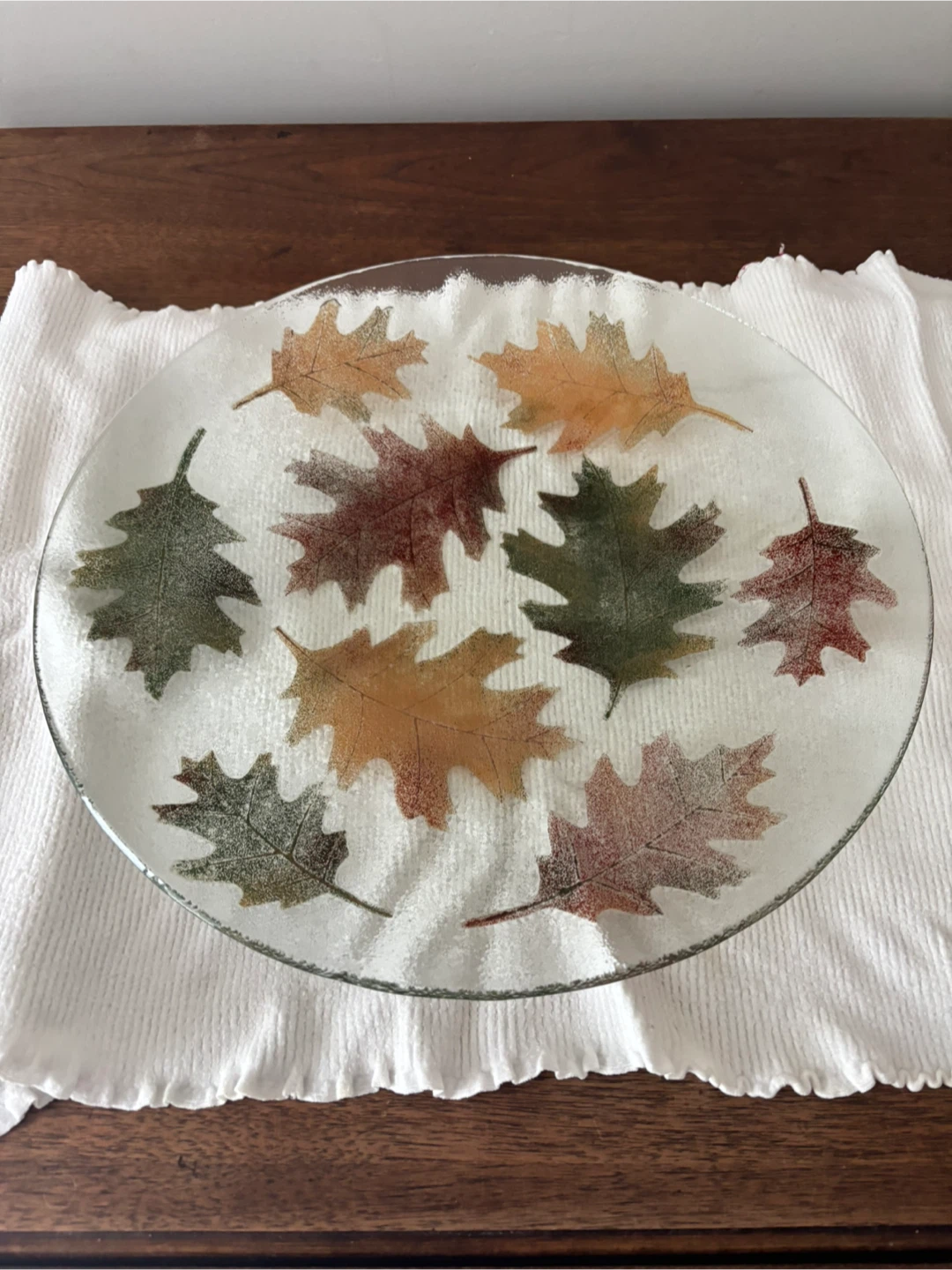 Glass Leaf Serving Platter