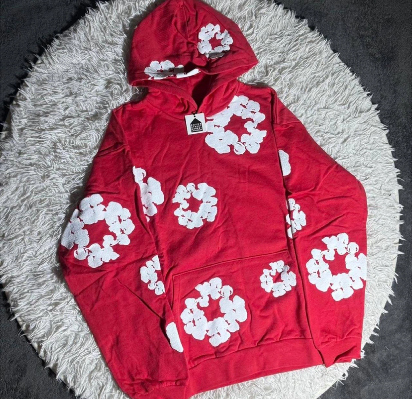 Denim Tears Red Cotton Wreath Hoodie - All Sizes