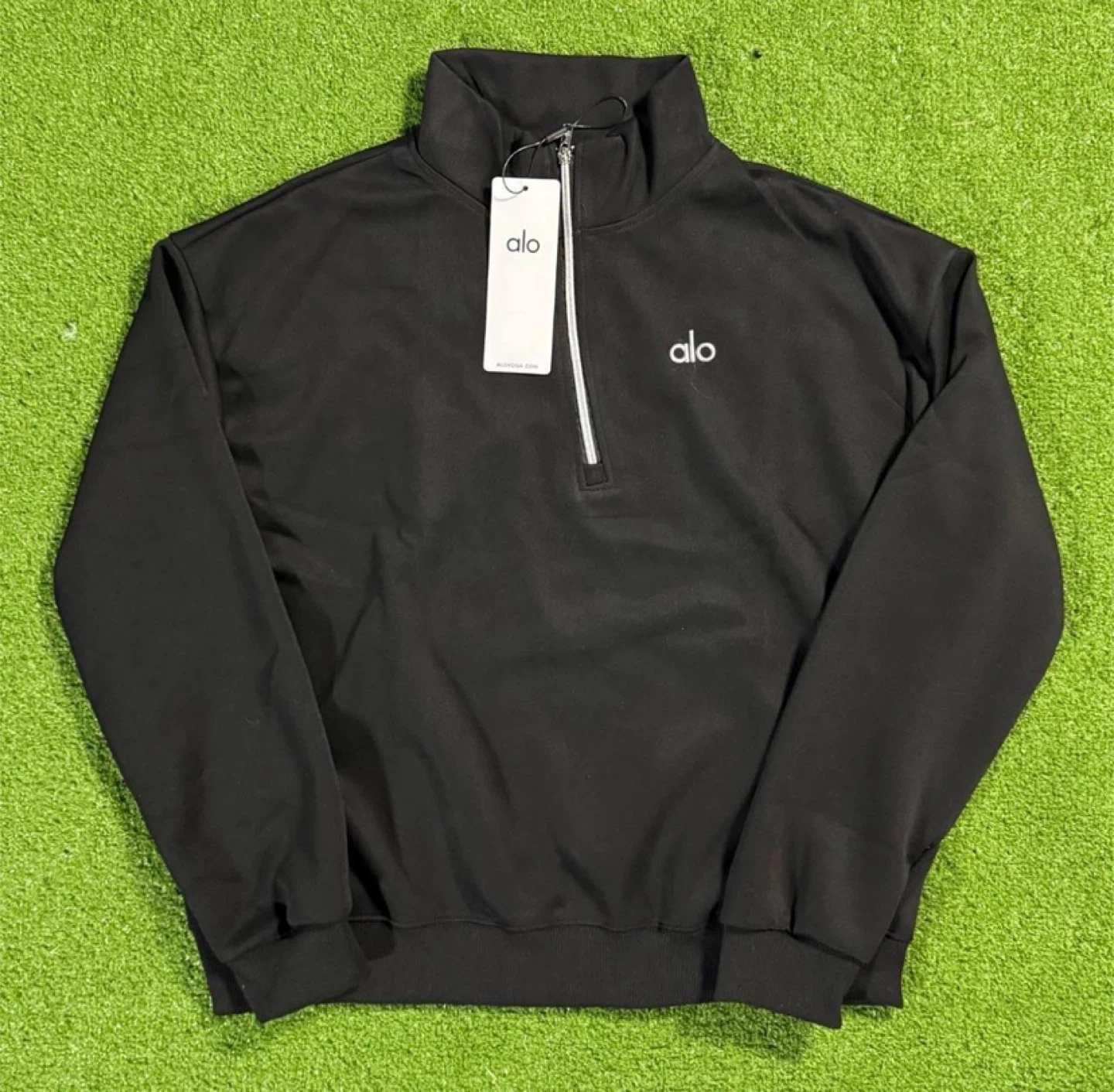 Alo Black Quarter Zip & Uncuffed Sweatpants Set - All Sizes - photo 3