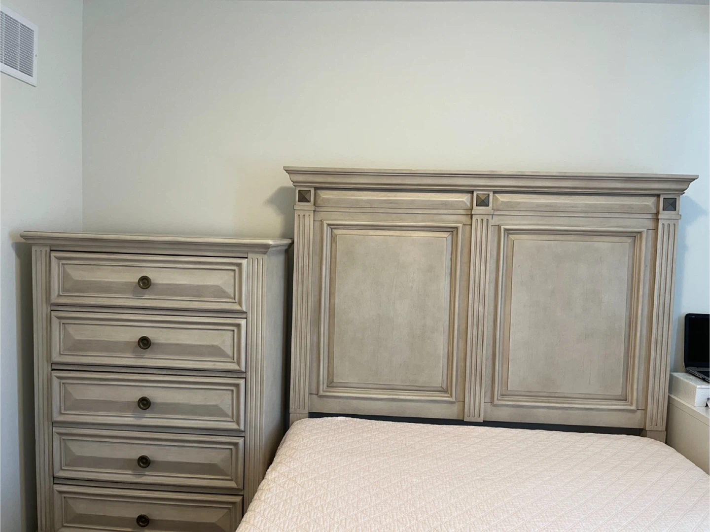 5-Drawer Tall Chest Dresser - Vintage white /Cream - photo 4