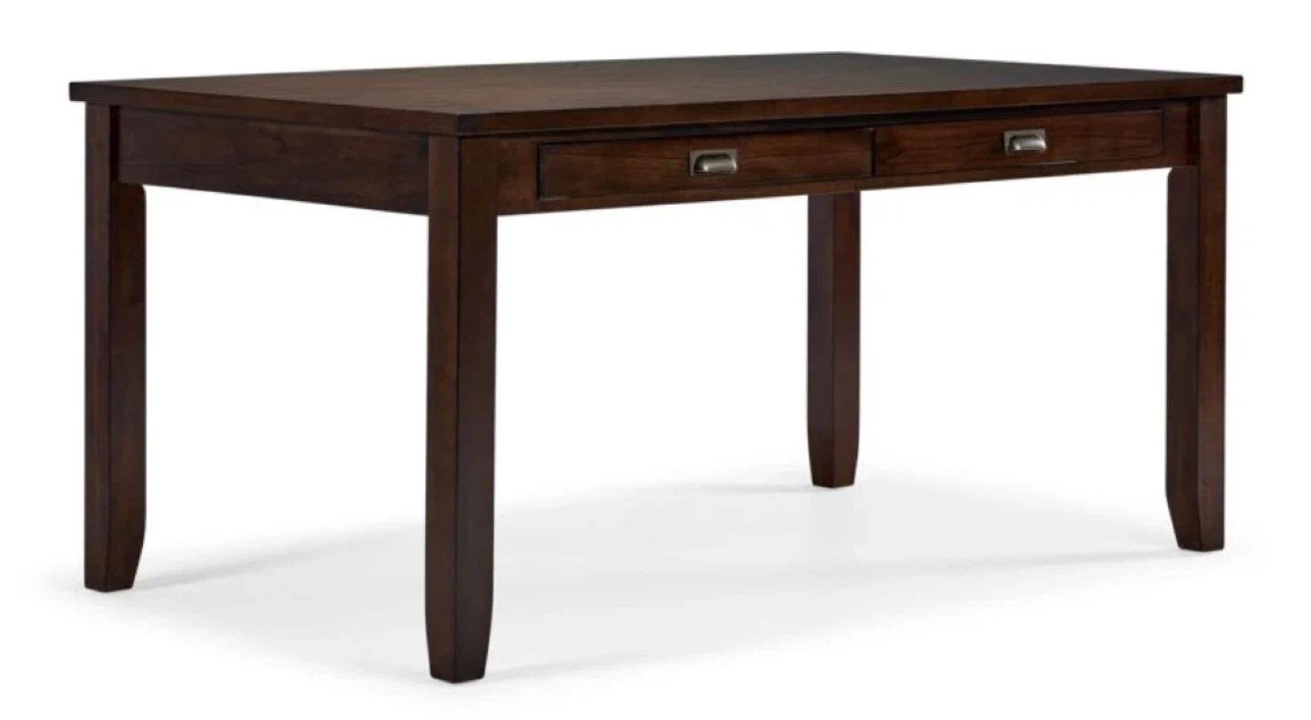 Wooden Dining Table with Two Drawers 4 chairs and a bench - photo 3