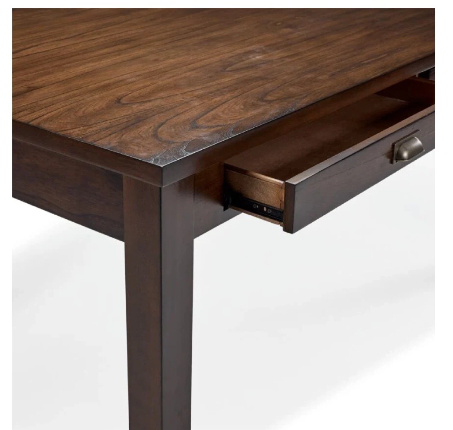 Wooden Dining Table with Two Drawers 4 chairs and a bench - photo 5