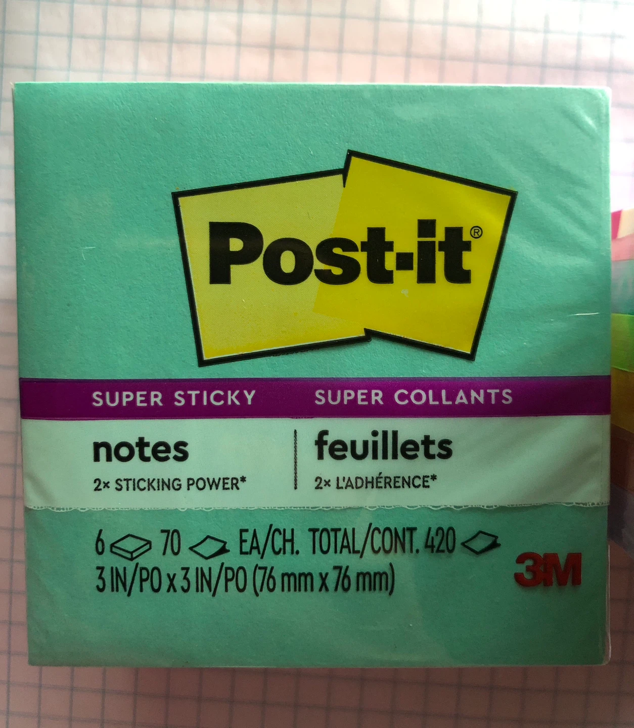 Post-it Super Sticky Notes (3" x 3", 2 Pack) - photo 4