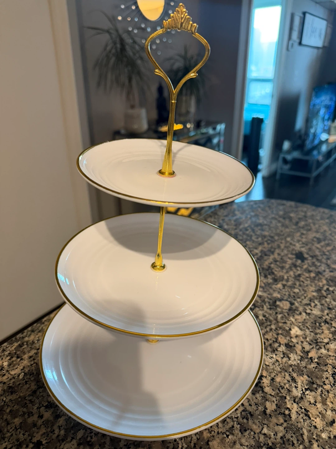 3-Tier dessert stand with Gold Trim