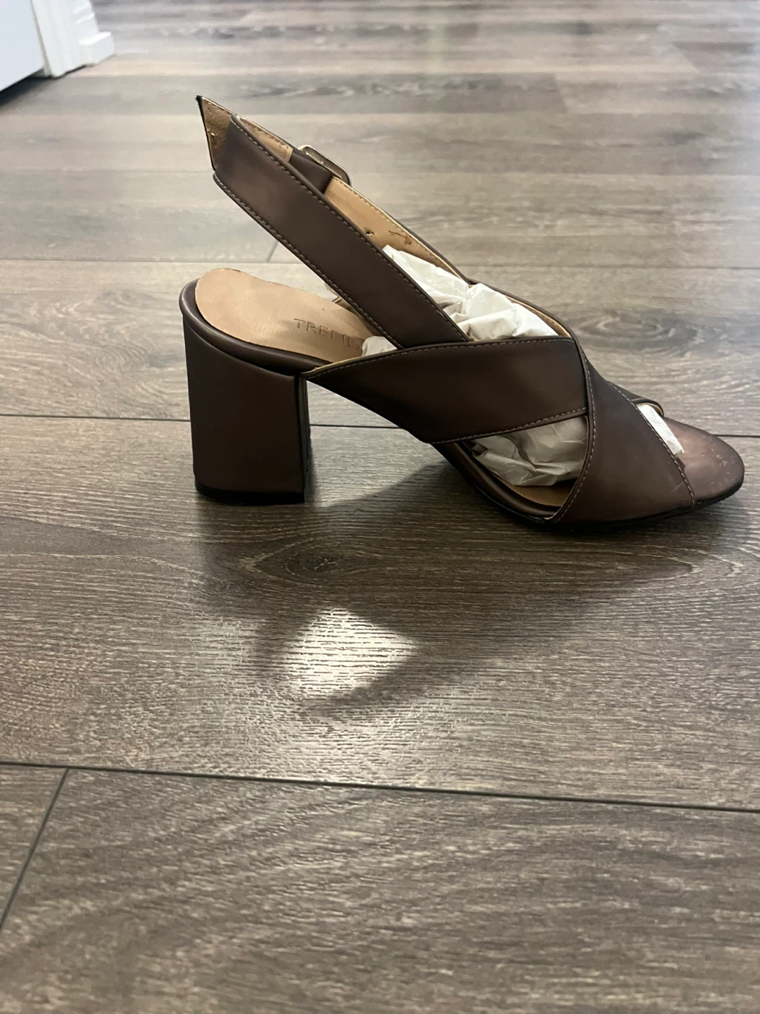 Trendyol Block Heel Slingback Sandals Size 38 - photo 2