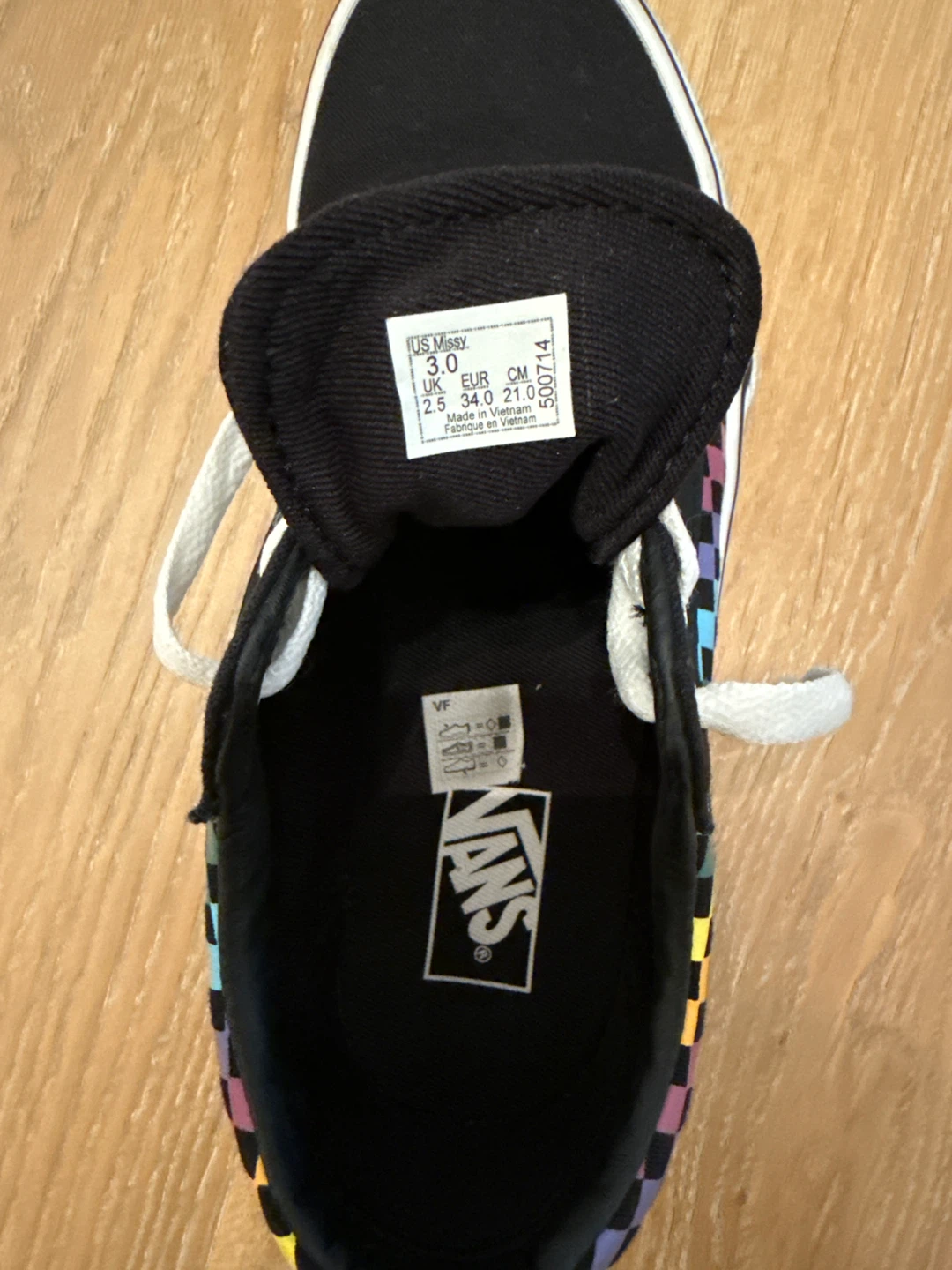 Vans Old Skool "Checkerboard Rainbow" Youth Shoes Size 3 Youth - photo 3