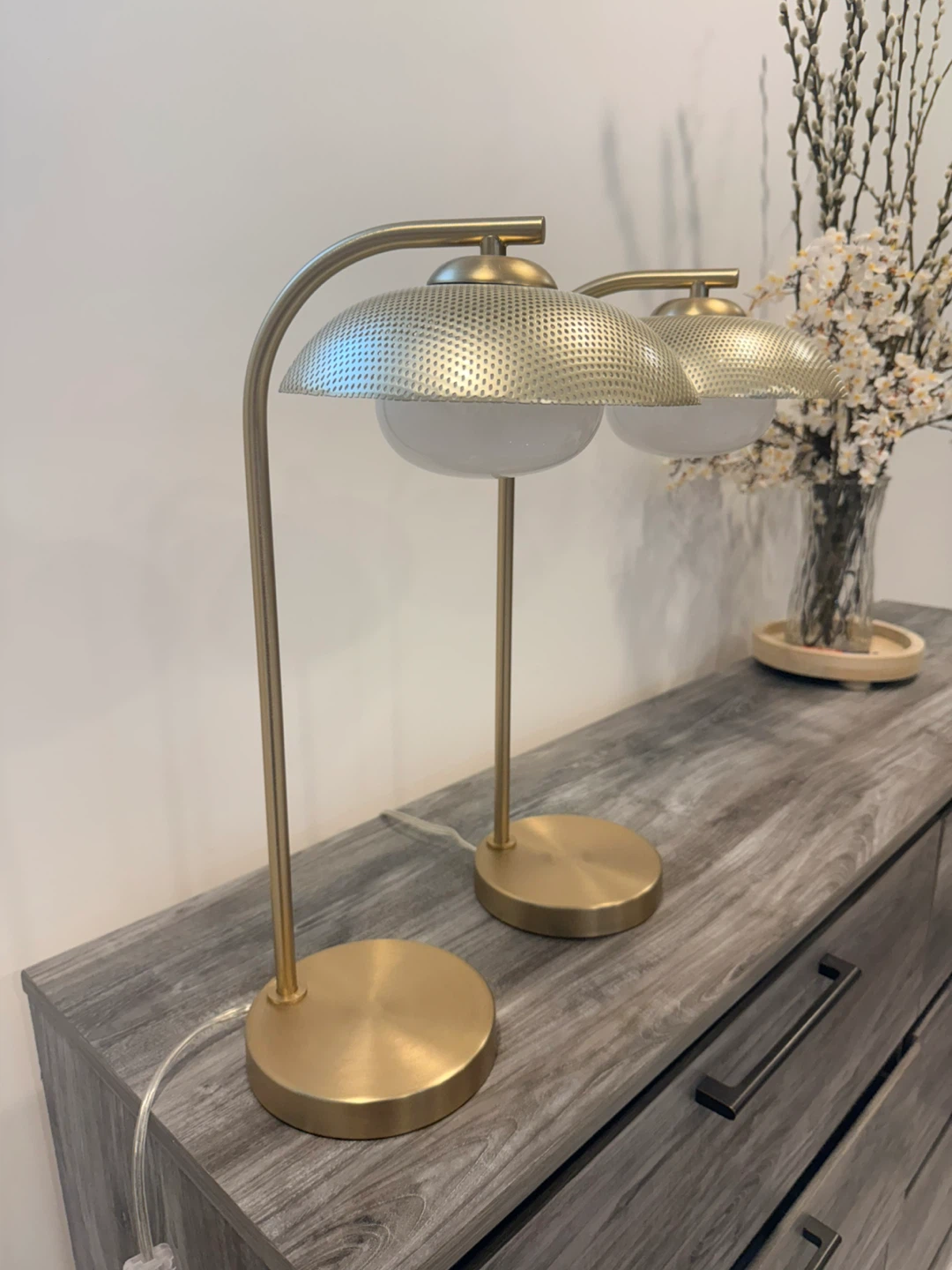 Set of 2 Gold Modern Desk Lamps