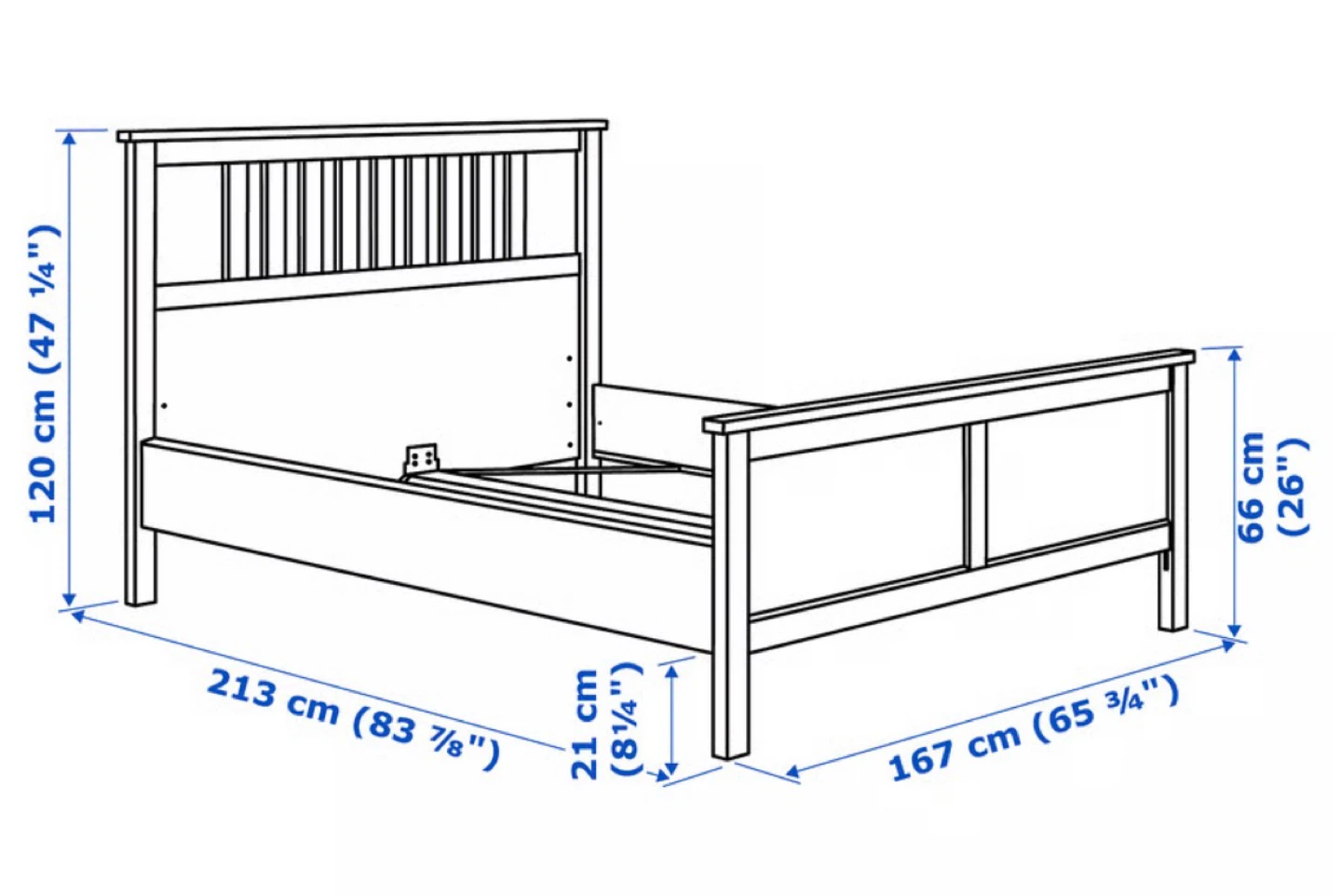 IKEA Hemnes Queen Bed Frame - Black-Brown - photo 3