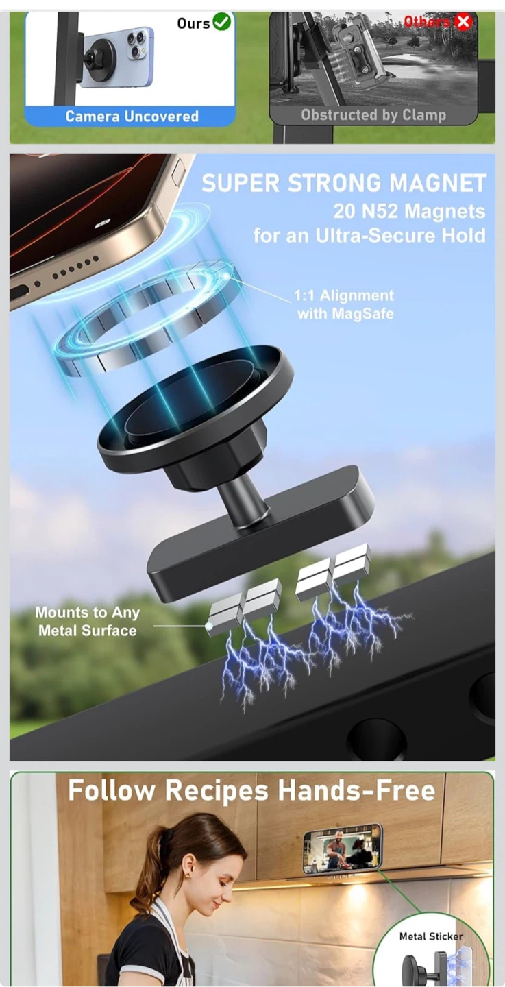 Ninefotics Magnetic Phone Holder - Black - photo 5